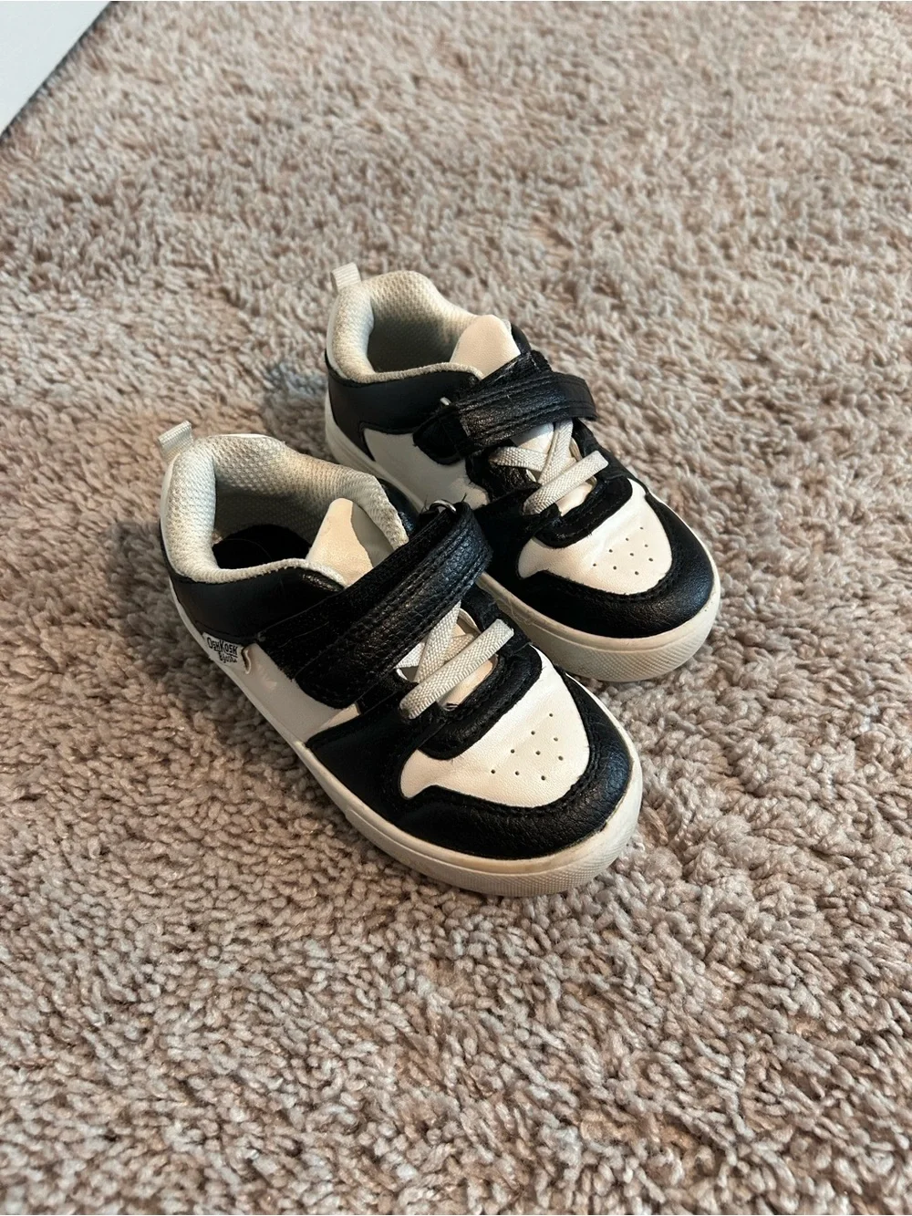 OshKosh B'gosh Black and White Kids Sneakers with Velcro